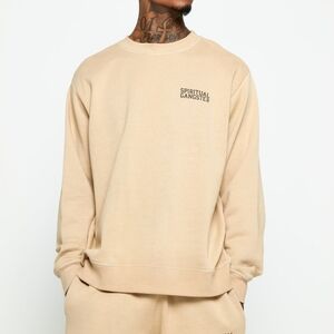 NWT - Spiritual Gangster SG Emblem Men's Classic Crew in Sandstone Size Large